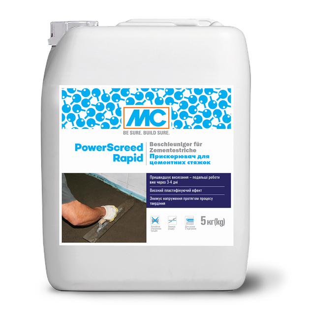 Ускоритель для цементных стяжек MC-Bauchemie Powerscreed Rapid 5 кг - Фото 1 Ускоритель для цементных стяжек MC-Bauchemie Powerscreed Rapid 5 кг - изображение 1
