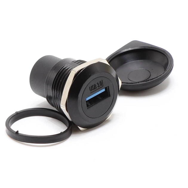 Водонепроницаемый разъем USB 3.0 Type-A на корпус - B1060-3-BLK / круглый / IP65 / прямой / черный - Фото 1 Водонепроницаемый разъем USB 3.0 Type-A на корпус - B1060-3-BLK / круглый / IP65 / прямой / черный - изображение 1
