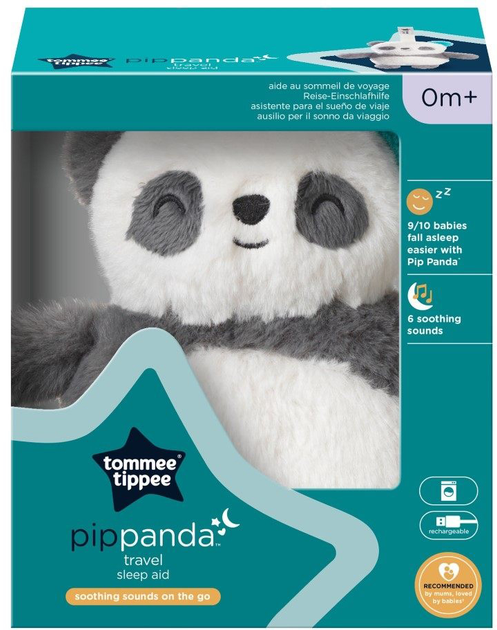 Zabawka z lampką nocną Tommee Tippee Mini Travel Szumiś Panda Plusz TTP491649 (5010415916495) - obraz 1