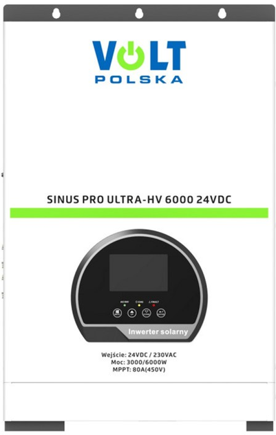 Гібридний інвертор Volt Polska SinusPro Ultra-HV 6.5 кВА (3 кВт) 1-фазний (5904100452125) - зображення 2