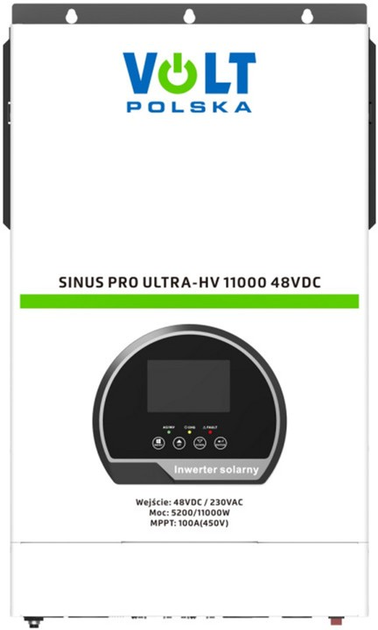 Hybrydowy inwerter Volt Polska SinusPro Ultra-HV 11 kVA (5.2 kW) 1-fazowy (5904100452132) - obraz 2