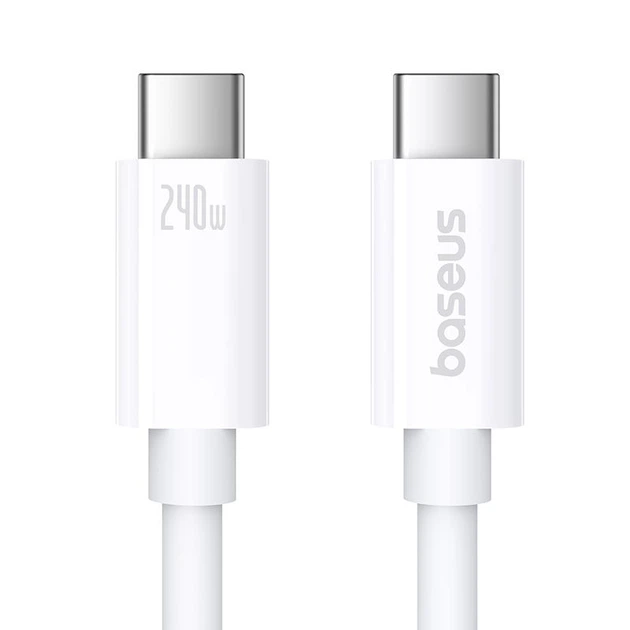 Дата кабель Baseus Superior Series 2 USB4 Full-Function Type-C to Type-C 240W (1m) (P10365200211) Moon White - зображення 2