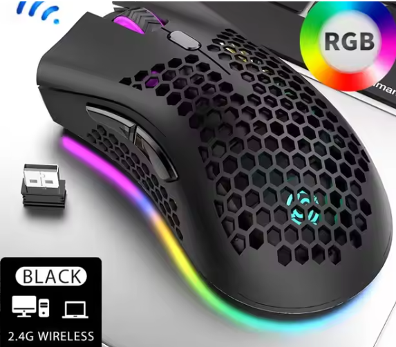 Бездротова миша Viper BM600 Чорна 1600 dpi RGB з підсвічуванням - зображення 4