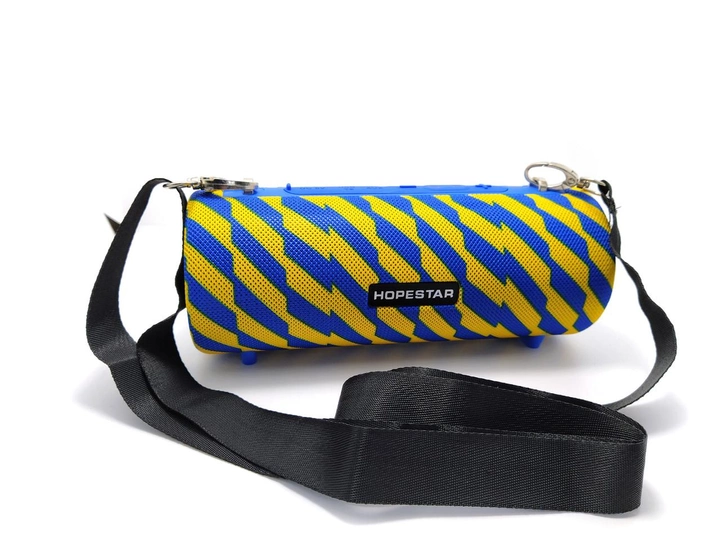 Портативная беспроводная Bluetooth колонка Hopestar H39 blue-yellow - Фото 4 Портативная беспроводная Bluetooth колонка Hopestar H39 blue-yellow - изображение 4