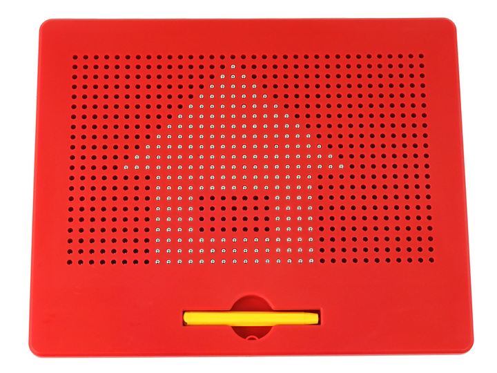 Мозаїка магнітна LEAN Toys MagPad червона, кульки і шаблони, 714 ел. (5905991002642) - зображення 2