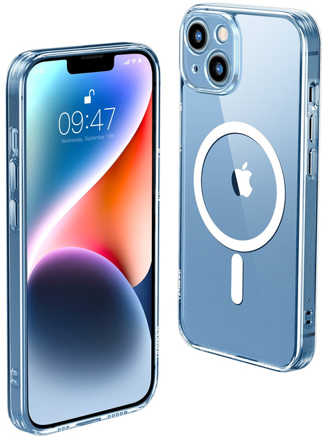 Etui plecki Ugreen LP642 Classy Clear Magnetic Protective Case do Apple iPhone 14 Plus Transparent (6957303899357) - obraz 1