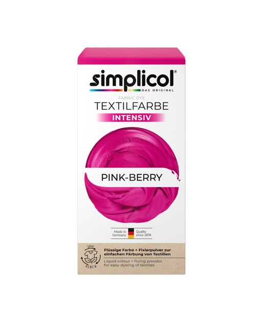 Фарба для одягу та текстилю Simplicol Pink-Berry Intensiv (Рожева ягода ) 400 г + 150 ml рідкий барвник без упаковки (пошкоджена) - Фото 1 Фарба для одягу та текстилю Simplicol Pink-Berry Intensiv (Рожева ягода ) 400 г + 150 ml рідкий барвник без упаковки (пошкоджена) - зображення 1