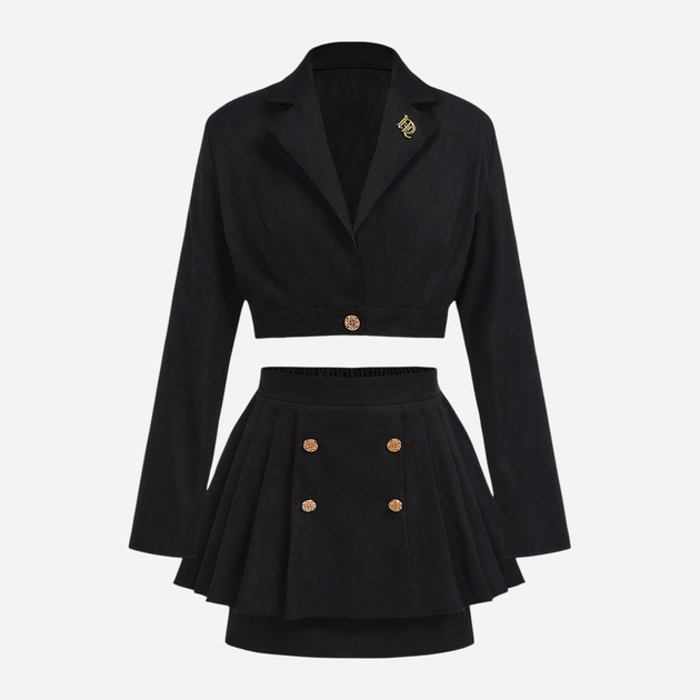 Подростковый комплект (жакет + юбка) для девочки SHEIN GD-00129313 158 см Черный (DN3012300014019) - изображение 1