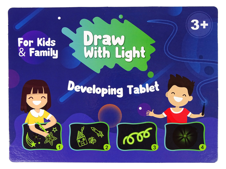 Tablet do rysowania światłem LEAN Toys do szkicowania z literkami i cyferkami (5905515352260) - obraz 3