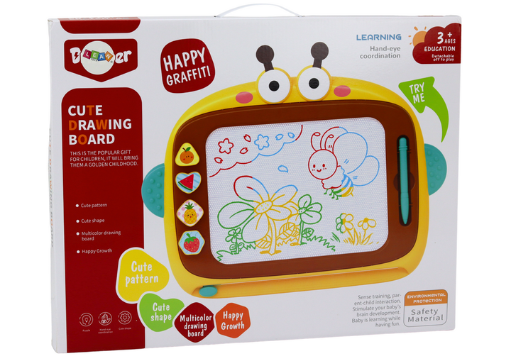 Tablica magnetyczna do malowania LEAN Toys różowa, 4 kolory, 4 pieczątki (5905991003786) - obraz 6