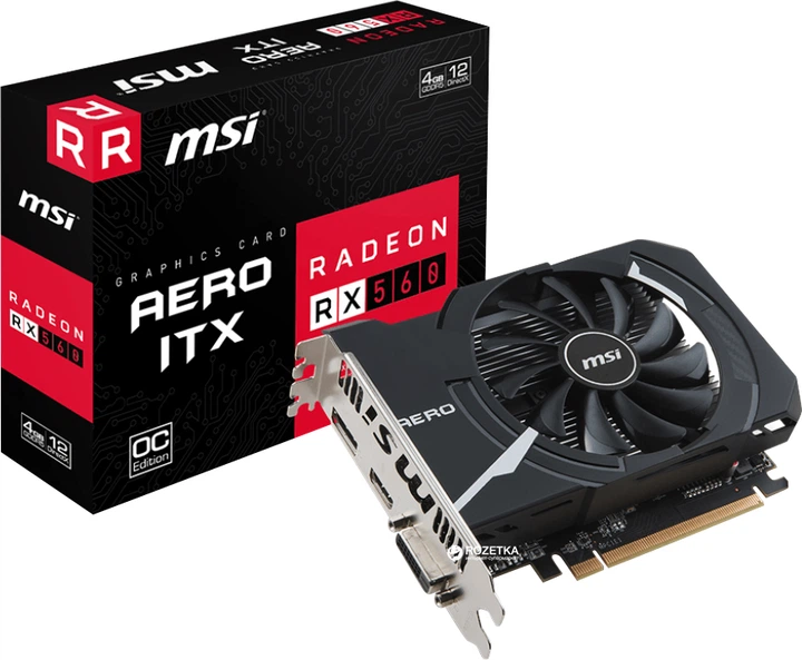 HP Core-i7/メモリ16GB/SSD240GB/RX560 4GBグラボ Видеокарта MSI PCI-Ex Radeon RX 560 Aero ITX OC 4GB GDDR5 (128bit