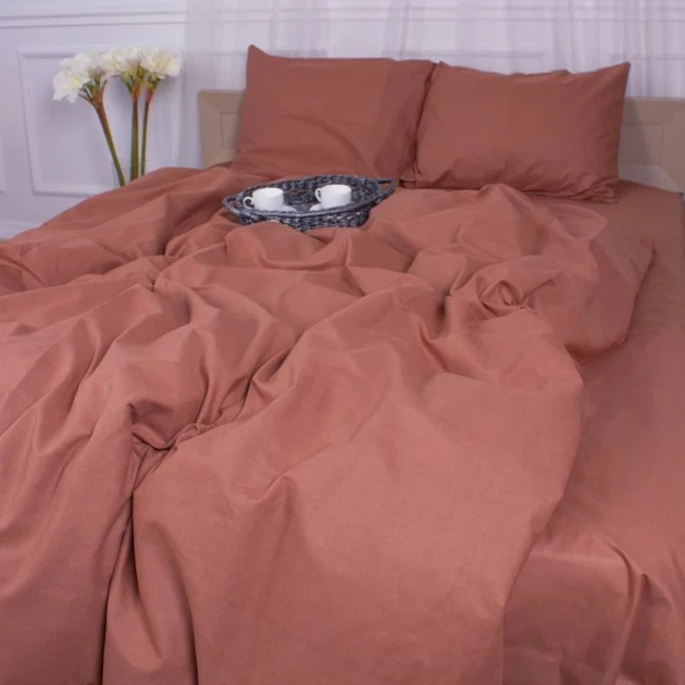 Простынь на резинке MirSon двуспальная 140x190+25 см 19-1217 Chocolate Perla Бязь Premium (2200001080331) - изображение 4