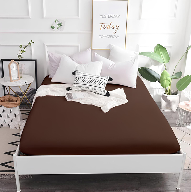 Простирадло на резинці MirSon двоспальне 160x190+25 см 19-1217 Chocolate Perla Бязь Premium від Rozetka на платформі USKIDKA Акція на Простирадло на резинці MirSon двоспальне 160x190+25 см 19-1217 Chocolate Perla Бязь Premium від Rozetka