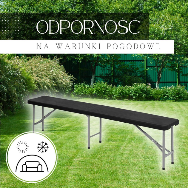 Zestaw cateringowy Springos Stół + ławki 180 x 74 x 74 cm GF0098 Czarny (5907719476117) - obraz 19