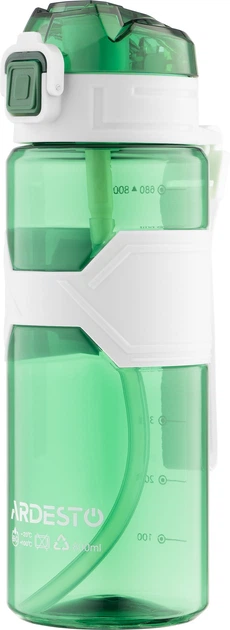 Бутылка для воды ARDESTO Fitness 800 мл Зеленый (AR2280EG) - Фото 4 Бутылка для воды ARDESTO Fitness 800 мл Зеленый (AR2280EG) - изображение 4