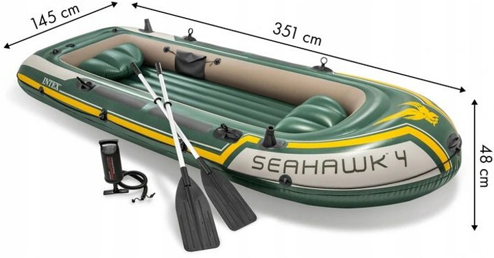 Надувний човен Intex Seahawk на 4 особи 68351 (6941057463513) - зображення 5