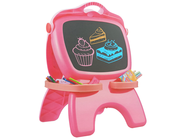 Дошка магнітна крейдова LEAN Toys Рожева, з аксесуарами і шаблонами (5904204755214) - зображення 2