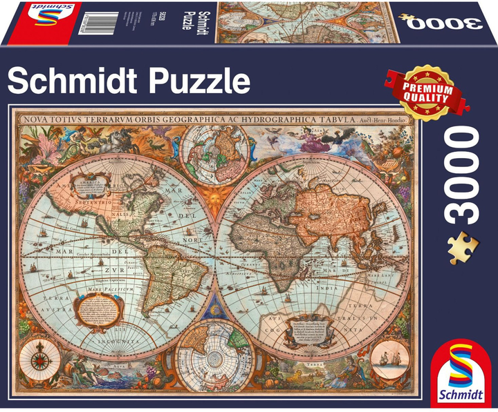 Puzzle gry Schmidt Spiele Antyczna mapa świata 3000 elementów 58328 (4001504583286) - obraz 1