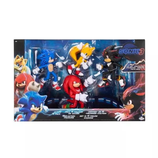 Набор фигурок Ёжик Соник 3 Тейлз, Соник, Наклз, Шэдоу Sonic the