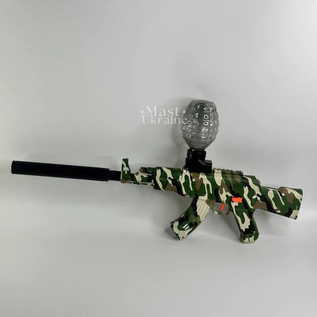 Орбизный автомат на гидрогелевых пульках для детей и подростков Gun Toys, 2режима стрельбы, аккумуляторный орбизган для безопасной игры с USB зарядкой и орбизами, игрушечная орбольная винтовка для стрельбы орбизами, WH10-3-Khaki - изображение 10