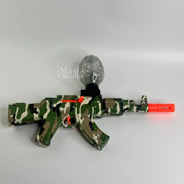 Орбизный автомат на гидрогелевых пульках для детей и подростков Gun Toys, 2режима стрельбы, аккумуляторный орбизган для безопасной игры с USB зарядкой и орбизами, игрушечная орбольная винтовка для стрельбы орбизами, WH10-3-Khaki - изображение 11