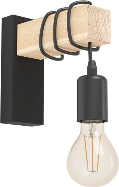 Настінний світильник Eglo Townshend Wall Lamp - Black and FSC-Certified Wood (9002759435141) - зображення 1