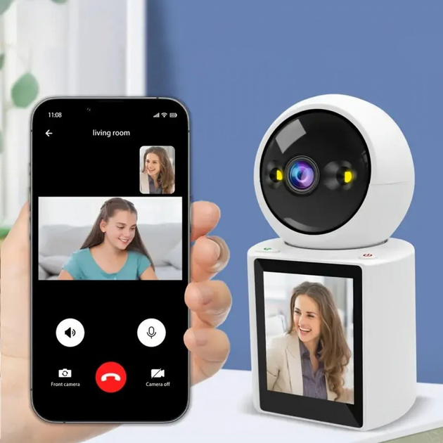 Настольная Wi-Fi видеоняня с экраном 2.8" Wi-Fi камера с видеозвонком ведеокамера с удаленным управлением (VD138) - изображение 2