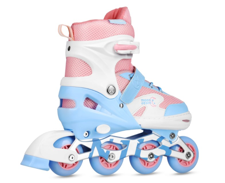 Rolki Nils Extreme NA0189 Moonbean z zestawem ochraniaczy roz. 35-38 M LED Białe (5907695565164) - obraz 3