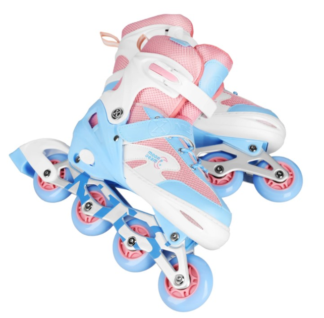 Rolki Nils Extreme NA0189 Moonbean z zestawem ochraniaczy roz. 35-38 M LED Białe (5907695565164) - obraz 5
