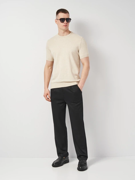 Футболка бавовняна довга чоловіча ASK ME Crew-neck SS N-AVT-120 KM09.01.16.52 2XL Бежева (ARB2800000548629) - зображення 3