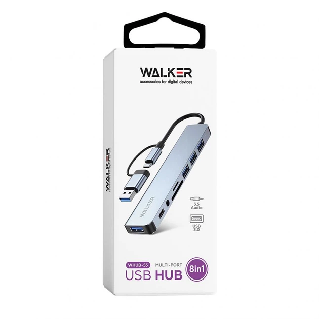 USB хаб перехідник 8в1 з type c на usb для зарядки телефона