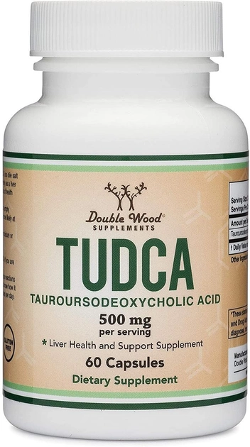 Тудка, Tudca Tauroursodeoxycholic Acid, Double Wood Suplements, 500мг 60 капс. - Фото 1 Тудка, Tudca Tauroursodeoxycholic Acid, Double Wood Suplements, 500мг 60 капс. - изображение 1