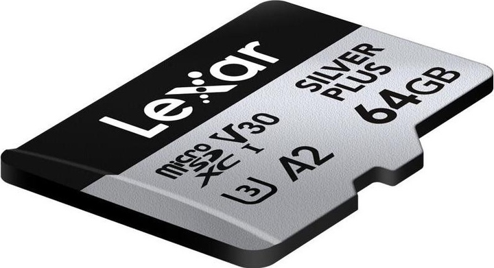 Karta pamięci Lexar Professional microSDXC SILVER Plus 64GB UHS-I A2 V30 U3 4K (LMSSIPL064G-BNANG) - obraz 4