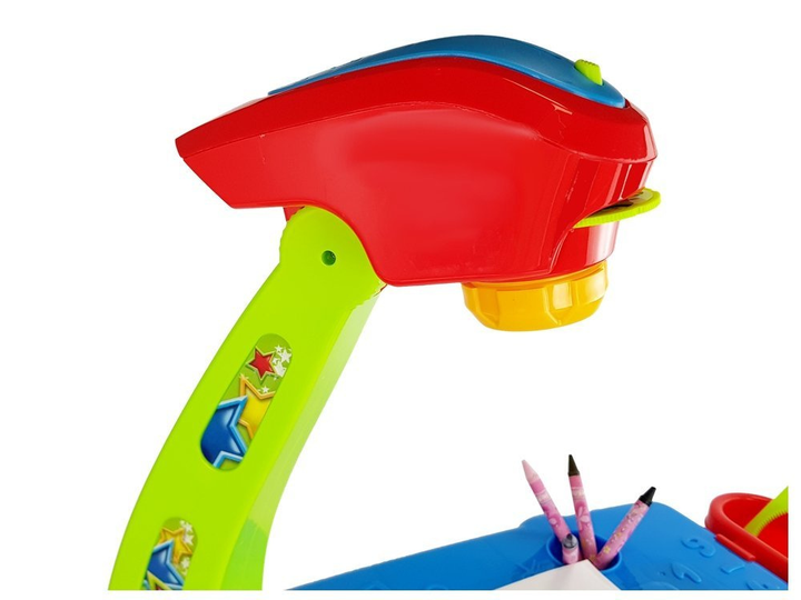 Навчальний столик з проектором LEAN Toys Синьо-Червоний, шухлядки і трафарети (5903802459197) - зображення 4
