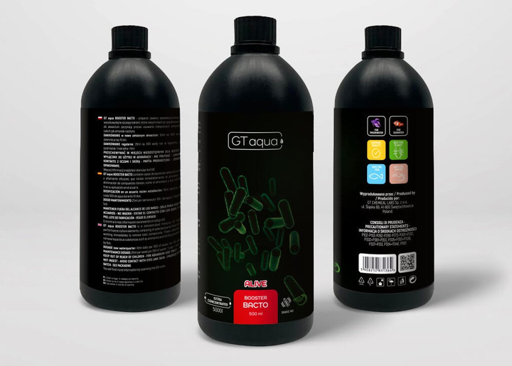 Bakterie oczyszczające dla akwarium GT Aqua Booster Bacto Starter biologiczny 500 ml (5908252831364) - obraz 2