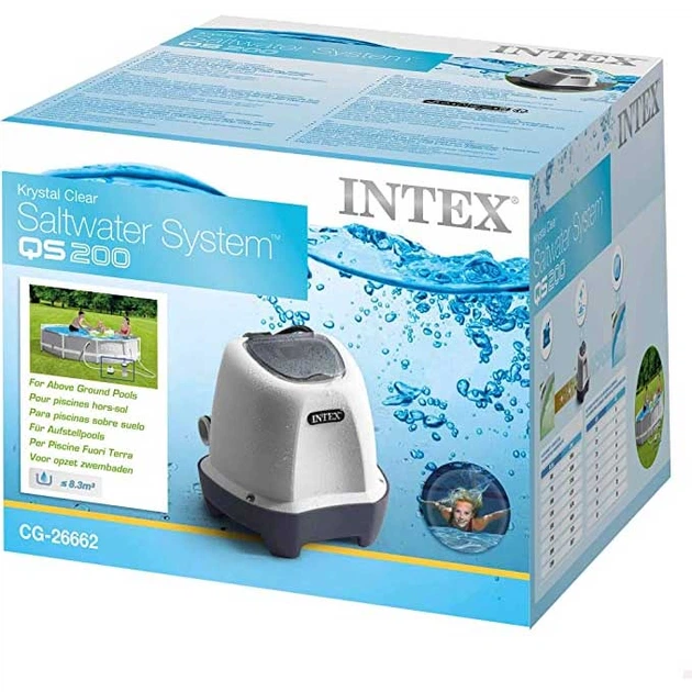 Хлоргенератор Intex 26662 (2 гр/час.) Система соленой воды Krystal Clear для бассейнов до 8327 л (QS200) - Фото 4 Хлоргенератор Intex 26662 (2 гр/час.) Система соленой воды Krystal Clear для бассейнов до 8327 л (QS200) - изображение 4