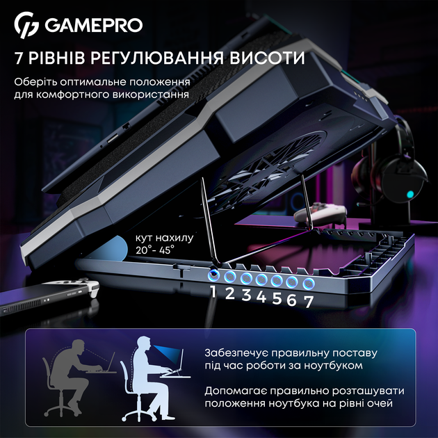 Охолоджуюча підставка для ноутбука Gamepro CP950 - зображення 12
