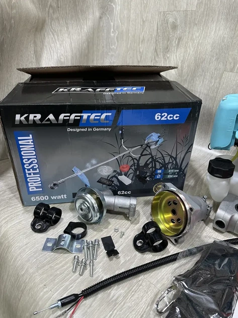 Бензокоса Krafftec BG-6500 Professional (Germany) — 6.5 кВт, 62 см³, мотокоса з ранцевим ременем і ножами - зображення 2