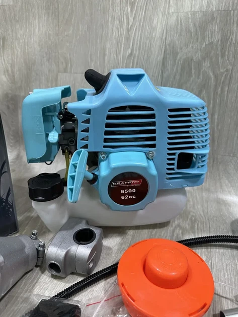 Бензокоса Krafftec BG-6500 Professional (Germany) — 6.5 кВт, 62 см³, мотокоса з ранцевим ременем і ножами - зображення 3