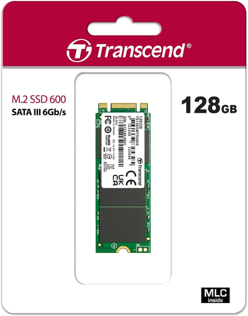 SSD диск Transcend MTS600S 128GB M.2 2260 SATAIII MLC NAND (TS128GMTS600S) - зображення 2