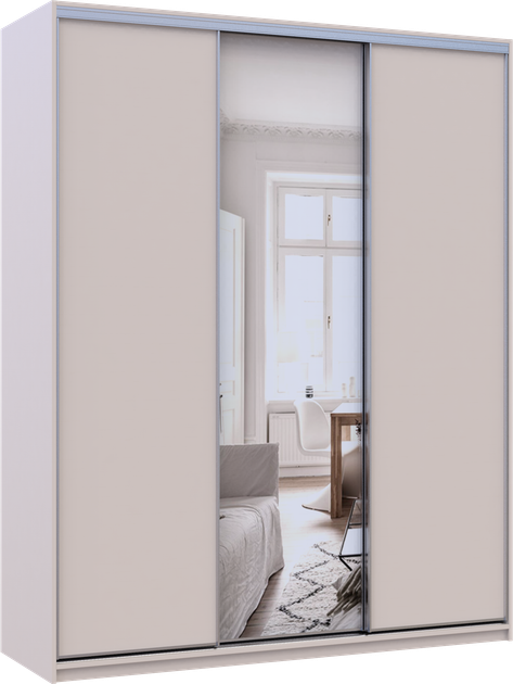 Шкаф купе Doros Сити Лайт Кашемир 2 ДСП/1 зеркало 180х60х225 см (80736371) - изображение 2