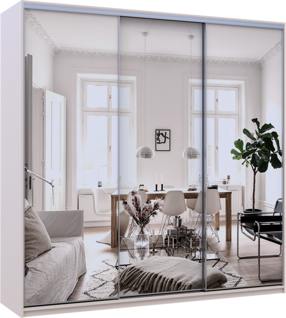 Шкаф купе Doros Сити Лайт Кашемир 3 Зеркала 225х60х225 см (80736386) - Фото 2 Шкаф купе Doros Сити Лайт Кашемир 3 Зеркала 225х60х225 см (80736386) - изображение 2