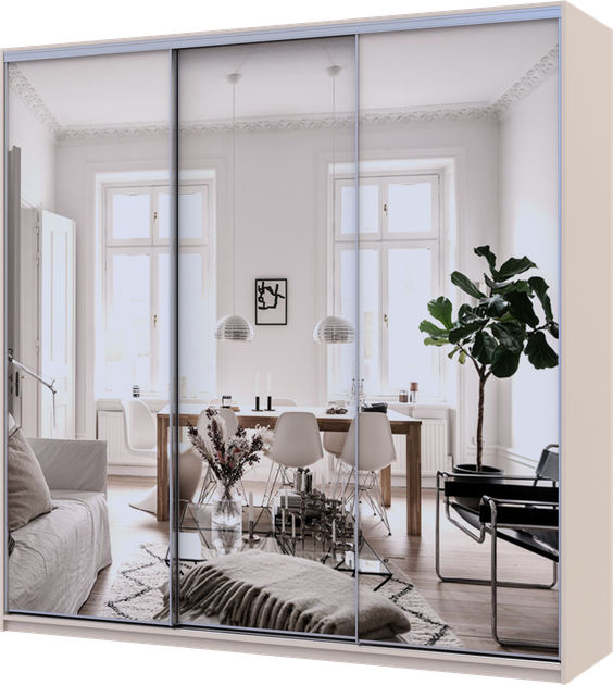 Шкаф купе Doros Сити Лайт Кашемир 3 Зеркала 225х60х225 см (80736386) - Фото 3 Шкаф купе Doros Сити Лайт Кашемир 3 Зеркала 225х60х225 см (80736386) - изображение 3