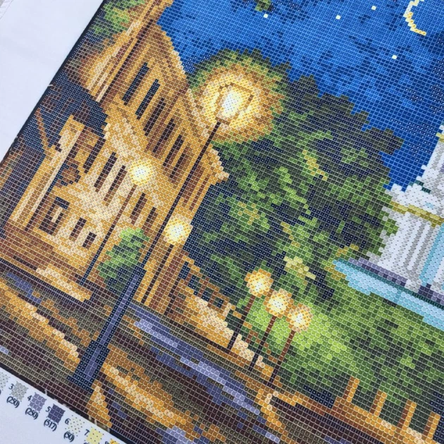 Набір для вишивки бісером картини ARHIBIS Вечірній Київ, 29.5*39.5 см (ЗПП-035) - Фото 13 Набір для вишивки бісером картини ARHIBIS Вечірній Київ, 29.5*39.5 см (ЗПП-035) - зображення 13