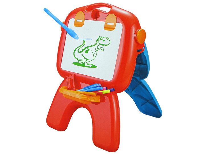 Tablica do rysowania dwustronna stojąca LEAN Toys Czerwona z Niebieskim, z projektorem i obrazkami (5904204755245) - obraz 4