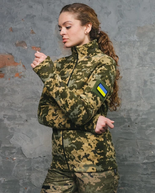 Жіноча Флісова Кофта з липучками під шеврони піксель розмір 2XL - зображення 3
