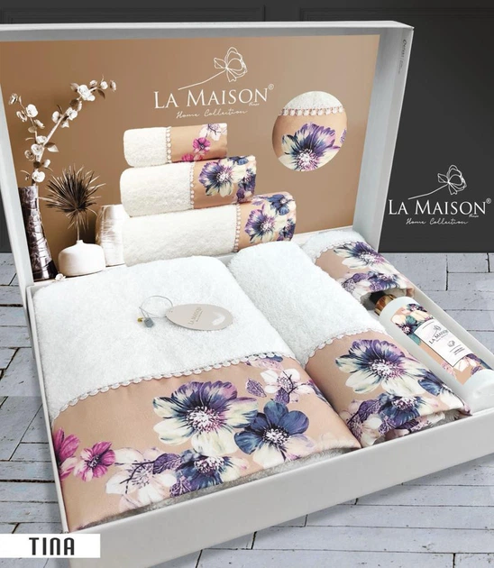 Подарочный набор полотенец La Maison, 3 шт. с ароматом Tina - Фото 2 Подарочный набор полотенец La Maison, 3 шт. с ароматом Tina - изображение 2