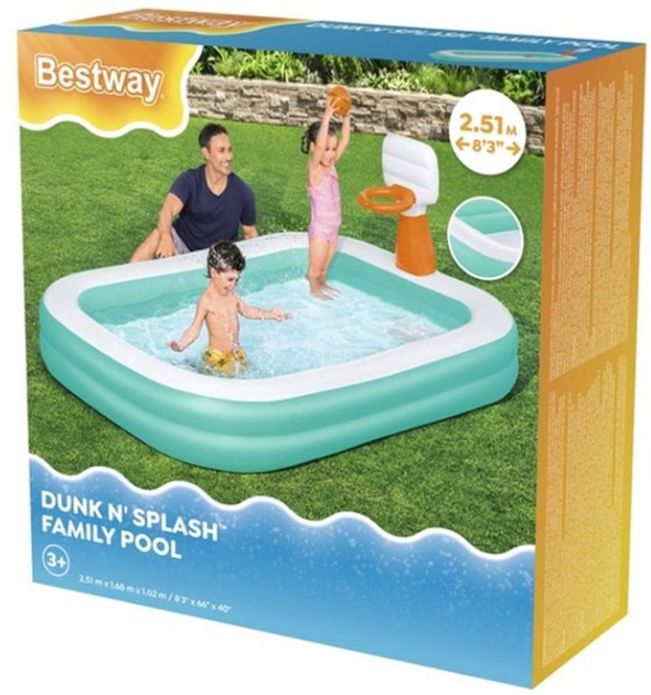 Дитячий басейн Bestway 54445 Dunk'N Splash 251 x 168 x 102 см (6941607348758) - зображення 4