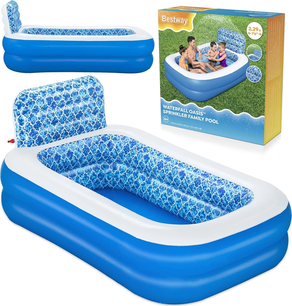 Басейн надувний сімейний Bestway 54451 прямокутний 229 x 152 x 96 см (6941607353455) - зображення 3