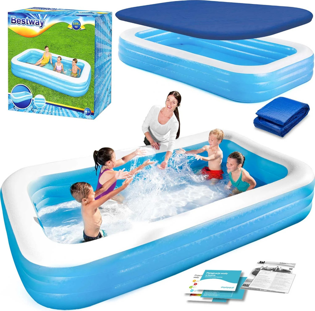 Basen dmuchany Bestway 54009 305 x 183 x 56 cm z matą i pokrywą (5903890606589) - obraz 3